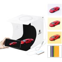 PULUZ 20cm ring LED panel vouwen draagbare licht foto verlichting studio schieten tent Box kit met 6 kleuren achtergronden (zwart wit oranje rood