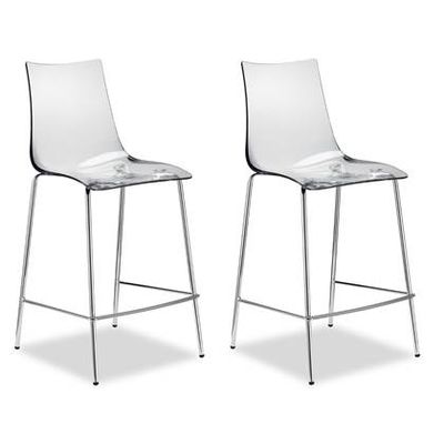 SCAB Barkruk Zebra AS 65 Cm - Set Van 2 - Transparant - Chromen SCAB Barkruk Zebra AS 65 Cm - Set Van 2 - Transparant - Chromen