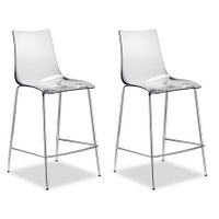 SCAB Barkruk Zebra AS 65 Cm - Set Van 2 - Transparant - Chromen - thumbnail