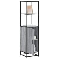 Hoge kast 35,5x35x139 cm bewerkt hout en metaal grijs sonoma