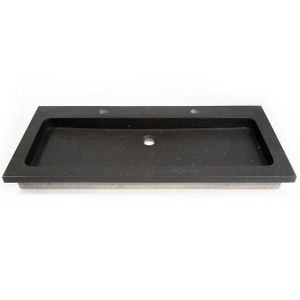 Saniclass Noche Meubelwastafel - 100x46x9cm - 2 kraangaten - 1 sifonuitsparing - basalt gepolijst