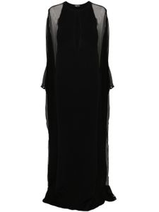 TOM FORD robe longue à empiècements transparents - Noir