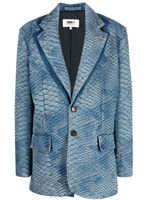 MM6 Maison Margiela blazer à imprimé peau de serpent - Bleu - thumbnail