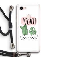I love cacti: Pixel 3 Transparant Hoesje met koord
