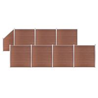 Schuttingset 7 vierkant en 1 schuin 1311x186 cm HKC bruin
