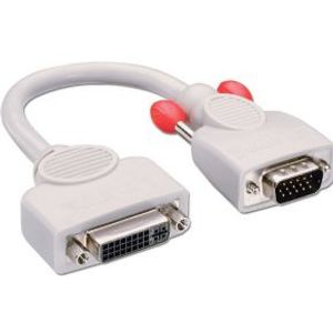 Lindy 41223 video kabel adapter 0,2 m DVI-I VGA (D-Sub) Grijs