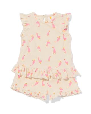 HEMA Newborn Kledingset Badstof Eenden Ecru (ecru)