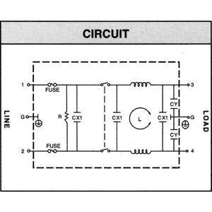 Yunpen 521361 YQ01A1 Netfilter Met IEC-connector, Met schakelaar, Met 2 zekeringen 250 V/AC 1 A 10.5 mH (l x b x h) 68 x 52.5 x 61 mm 1 stuk(s)