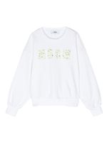 MSGM Kids sweat à ornements strassés - Blanc - thumbnail