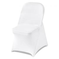 VEVOR stoelhoezen, stretch stoelhoezen, 150 stuks, wasbare en afneembare stoelhoezen van polyester-spandex voor bruiloften en diners, geschikt voor klapstoelen (45 x 46 x 77 cm), wit