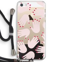 Hands pink: iPhone 5 / 5S / SE Transparant Hoesje met koord