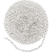 Creativ Company Jasseron, b: 2 mm, verzilverd, 2 m/ 1 stuk