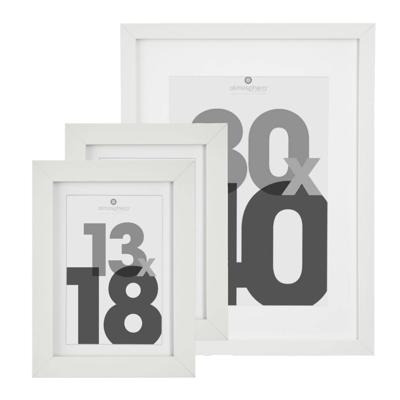 Fotolijstjes set - 1x voor 30 x 40 cm - 2x voor 13 x 18 cm - wit - modern/strak ontwerp