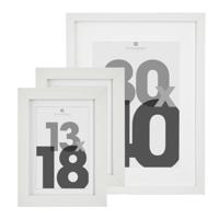 Fotolijstjes set - 1x voor 30 x 40 cm - 2x voor 13 x 18 cm - wit - modern/strak ontwerp