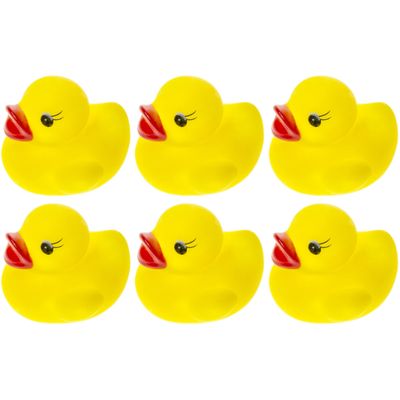 24x Badeendjes geel badspeelgoed 3 cm