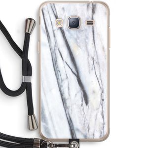Gestreepte marmer: Samsung Galaxy J3 (2016) Transparant Hoesje met koord