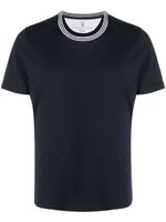 Brunello Cucinelli t-shirt à col contrastant - Bleu