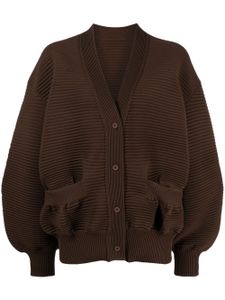 JNBY cardigan nervuré à manches bouffantes - Marron