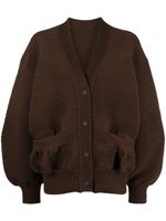 JNBY cardigan nervuré à manches bouffantes - Marron