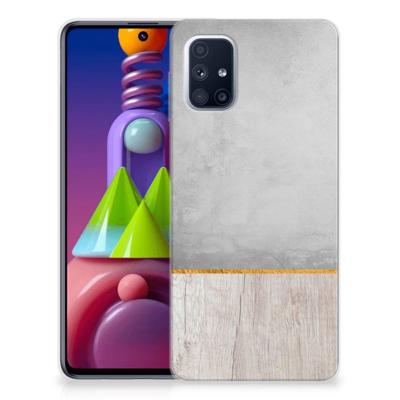Samsung Galaxy M51 | Bumper Hoesje | Wood Concrete
