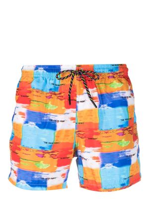 Nos Beachwear short de bain à imprimé abstrait - Orange