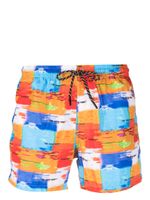 Nos Beachwear short de bain à imprimé abstrait - Orange