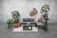 Adelaide lounge set 4-delig carbon black/ mystic grey- - Aluminium- Garden Impressions
