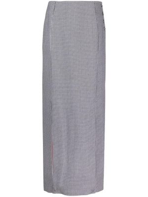 Thom Browne jupe longue en laine à motif pied-de-poule - Noir