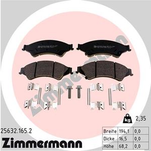 Remblokkenset, schijfrem ZIMMERMANN, u.a. für Ford, Mazda