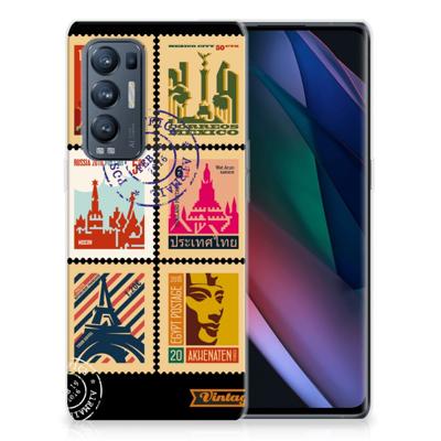 OPPO Find X3 Neo | Silliconen Back Cover | Postzegels