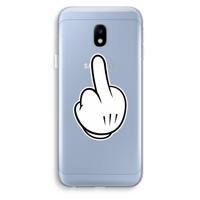 Middle finger white: Samsung Galaxy J3 (2017) Transparant Hoesje