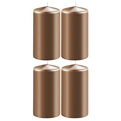 Enlightening Candles Cilinder/stompkaars - 4x - koper - D6 x H8 cm - 27 branduur