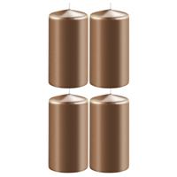 Enlightening Candles Cilinder/stompkaars - 4x - koper - D6 x H8 cm - 27 branduur