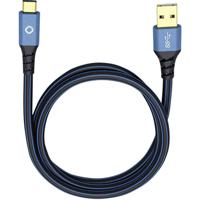 Oehlbach USB Plus C3 USB 3.2 Gen 1 (USB 3.0) [1x USB 3.2 Gen 1 stekker A (USB 3.0) - 1x USB-C stekker] 0.50 m Blauw Vergulde steekcontacten - thumbnail