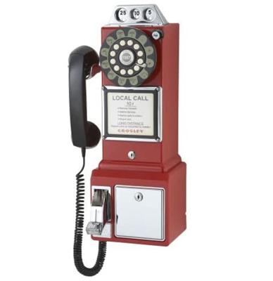 Crosley 1950&apos;s Wandtelefoon Met Druktoetsen - Rood