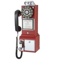 Crosley 1950's Wandtelefoon Met Druktoetsen - Rood Crosley 1950's Wandtelefoon Met Druktoetsen - Rood