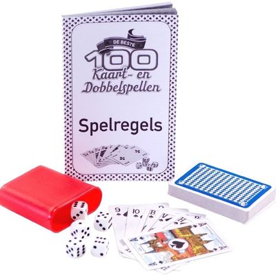Spelletjes box 100 kaart en dobbelspellen