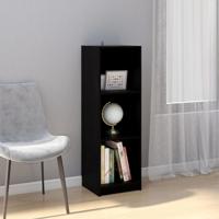 Boekenkast/kamerscherm 36x33x110 cm massief grenenhout zwart - thumbnail