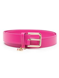 Dolce & Gabbana ceinture en cuir à breloque logo - Rose