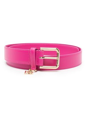 Dolce & Gabbana ceinture en cuir à breloque logo - Rose