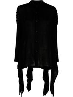 Yohji Yamamoto chemise à ourlet asymétrique - Noir - thumbnail