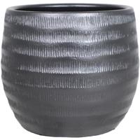 Floran Plantenpot - zwart - mat - keramiek - 34 x 31 cm   -