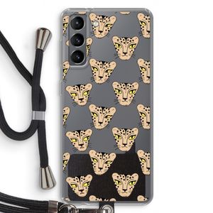 Tijger: Samsung Galaxy S21 Transparant Hoesje met koord