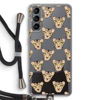 Tijger: Samsung Galaxy S21 Transparant Hoesje met koord