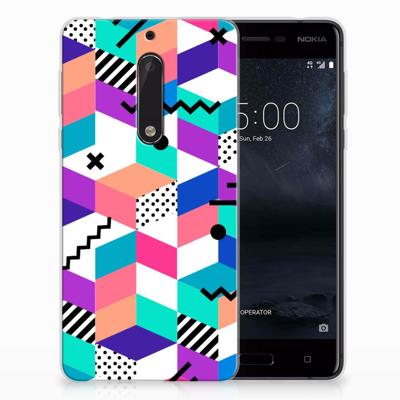 Nokia 5 | TPU Hoesje | Blokken Kleurrijk