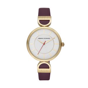 Horlogeband Armani Exchange AX5326 Leder Bordeaux 15mm