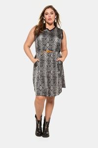 Ulla Popken Jurk, snakeprint, recht model - Grote Maten Ulla Popken Jurk, snakeprint, recht model - Grote Maten