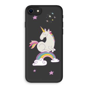 Regenboog eenhoorn: iPhone SE 2020 Biologisch afbreekbaar hoesje