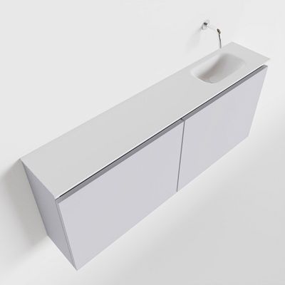 Toiletmeubel Mondiaz Ture | 120 cm | Meubelkleur Cale | Eden wastafel Talc Rechts | Zonder kraangat