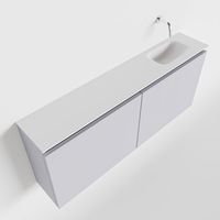 Toiletmeubel Mondiaz Ture | 120 cm | Meubelkleur Cale | Eden wastafel Talc Rechts | Zonder kraangat